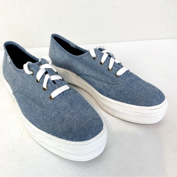 Keds Denim Blue Triple Core Lace Up Sneakers Size 8.5 - Picture 3 of 7